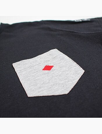 Lee Cooper - T-shirt uomo nero maniche corte con tasca a contrasto