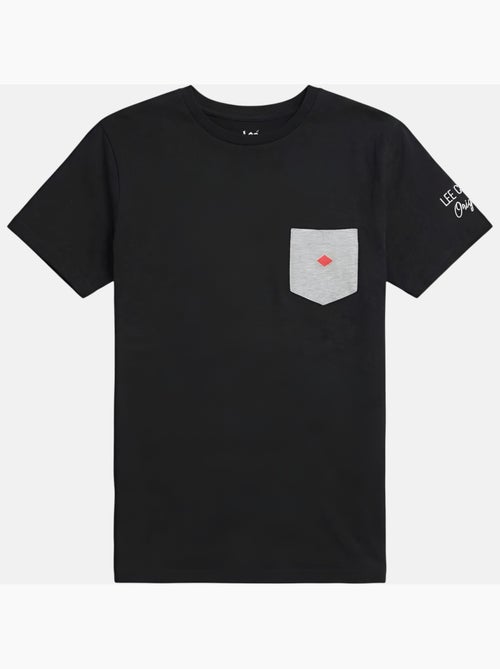 Lee Cooper - T-shirt uomo nero maniche corte con tasca a contrasto - Kiabi