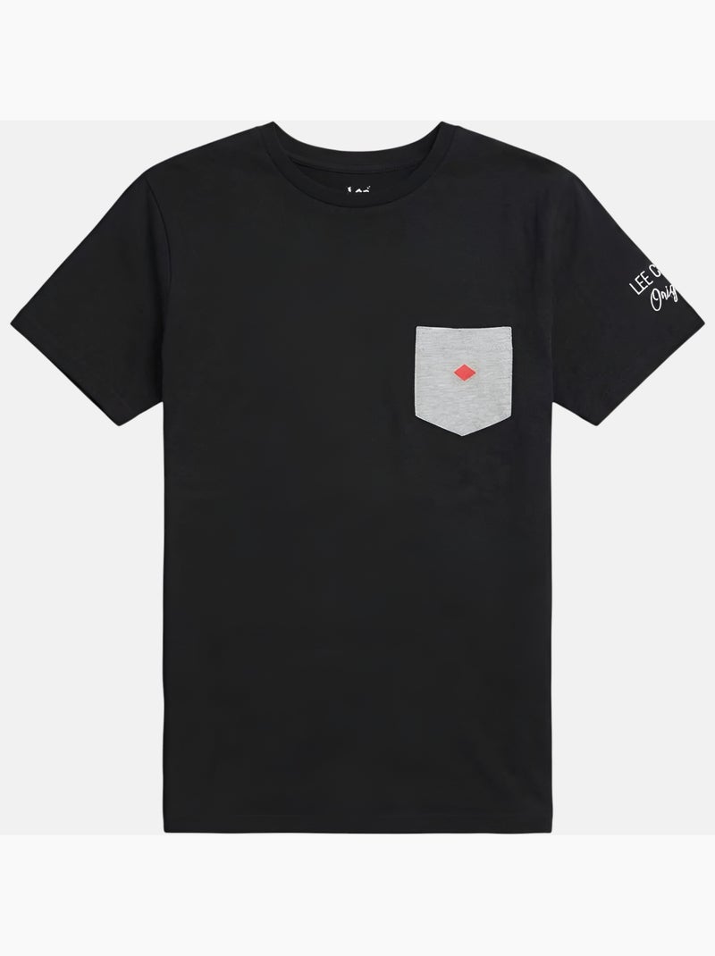 Lee Cooper - T-shirt uomo nero maniche corte con tasca a contrasto Nero - Kiabi
