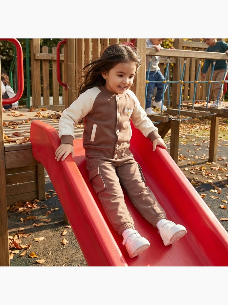 Lee Cooper - Tuta sportiva bambina con una giacca a maniche lunghe e un pantalone jogging Marrone - Kiabi