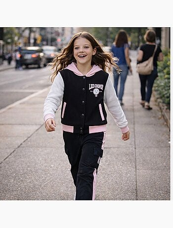 Lee Cooper - Tuta sportiva bambina con una giacca a maniche lunghe e un pantalone jogging
