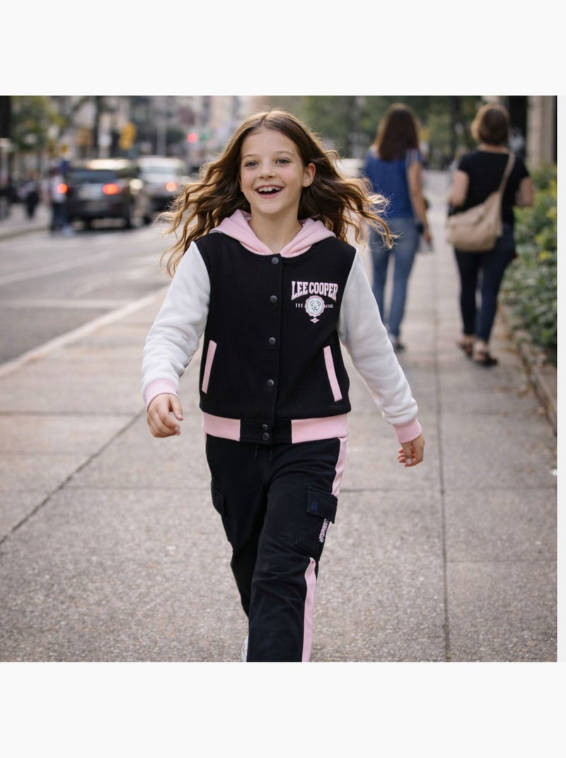 Lee Cooper - Tuta sportiva bambina con una giacca a maniche lunghe e un pantalone jogging Nero - Kiabi