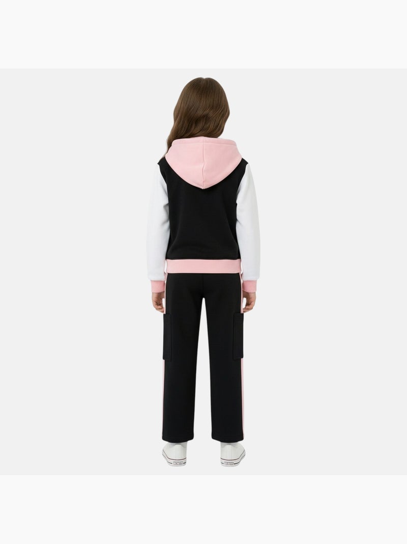 Lee Cooper - Tuta sportiva bambina con una giacca a maniche lunghe e un pantalone jogging Nero - Kiabi
