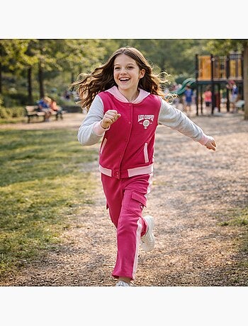 Lee Cooper - Tuta sportiva bambina con una giacca a maniche lunghe e un pantalone jogging