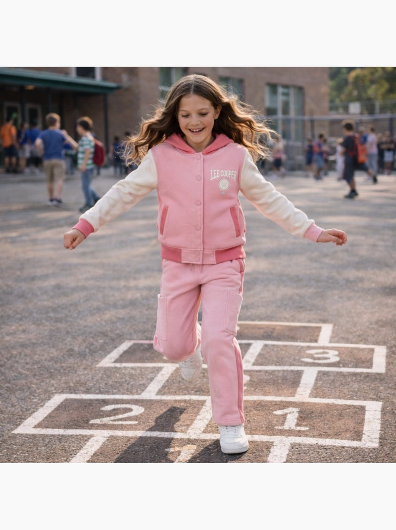 Lee Cooper - Tuta sportiva bambina con una giacca a maniche lunghe e un pantalone jogging Rosa - Kiabi