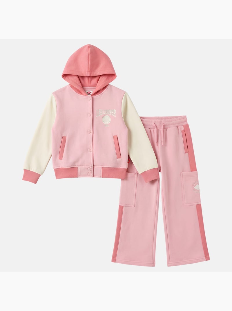 Lee Cooper - Tuta sportiva bambina con una giacca a maniche lunghe e un pantalone jogging Rosa - Kiabi