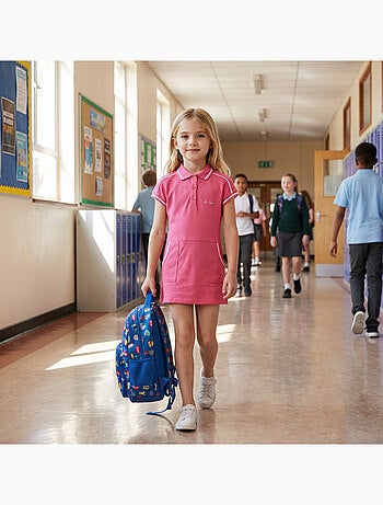 Lee Cooper - Vestito da bambina stile polo a maniche corte