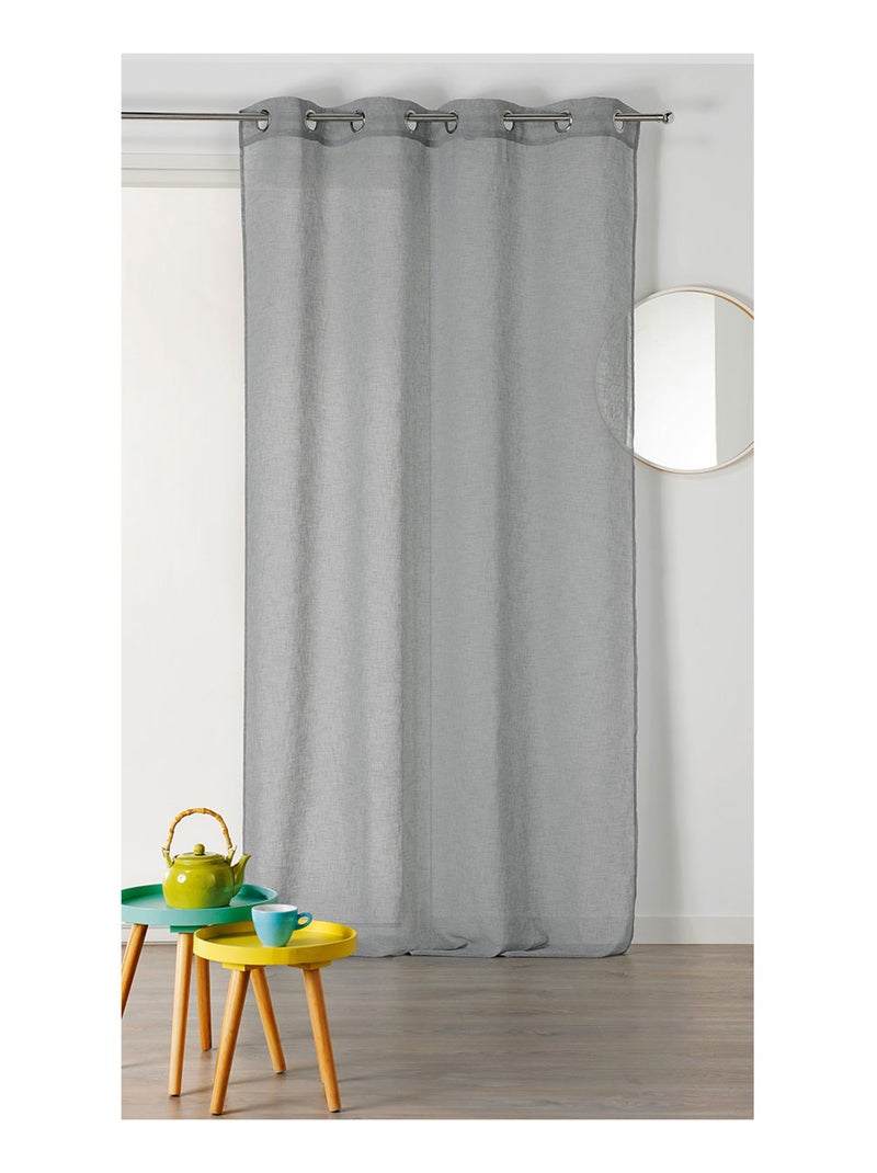 Leggera velatura con aspetto di lino Grigio chiaro - Kiabi