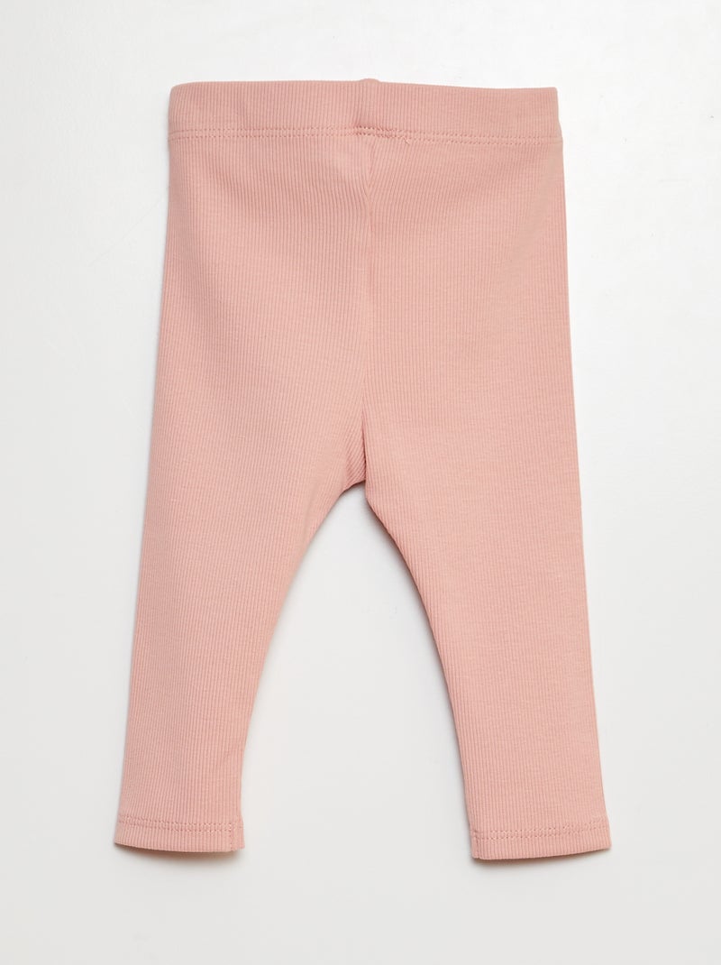 Legging a costine con bottoni ROSA - Kiabi