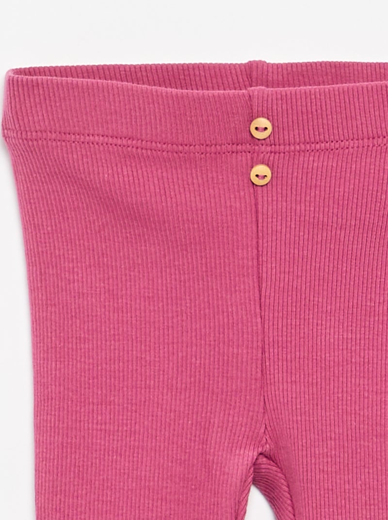 Legging a costine con bottoni Viola - Kiabi