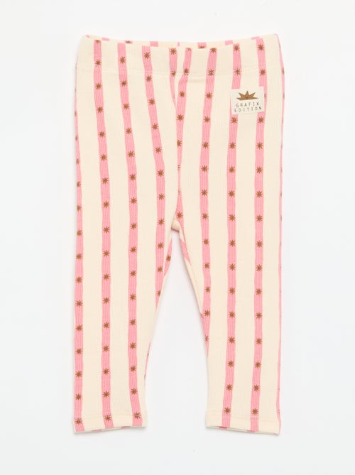 Legging a righe in maglia a costine - Kiabi