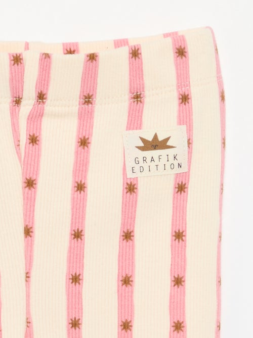Legging a righe in maglia a costine - Kiabi