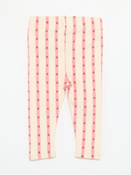 Legging a righe in maglia a costine - Kiabi