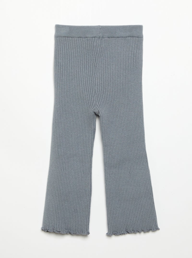 Legging a tinta unita in maglia a costine Grigio - Kiabi