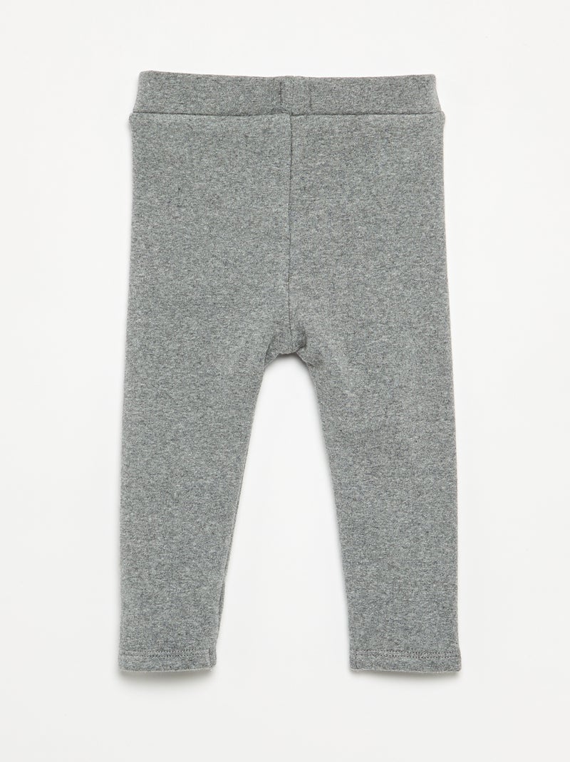 Legging a tinta unita in maglia garzata Grigio - Kiabi