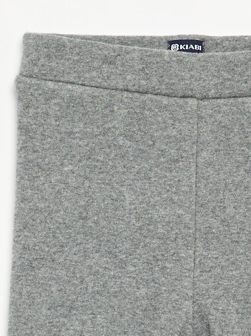Legging a tinta unita in maglia garzata Grigio - Kiabi