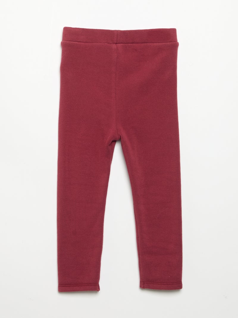 Legging a tinta unita in maglia garzata Rosso - Kiabi