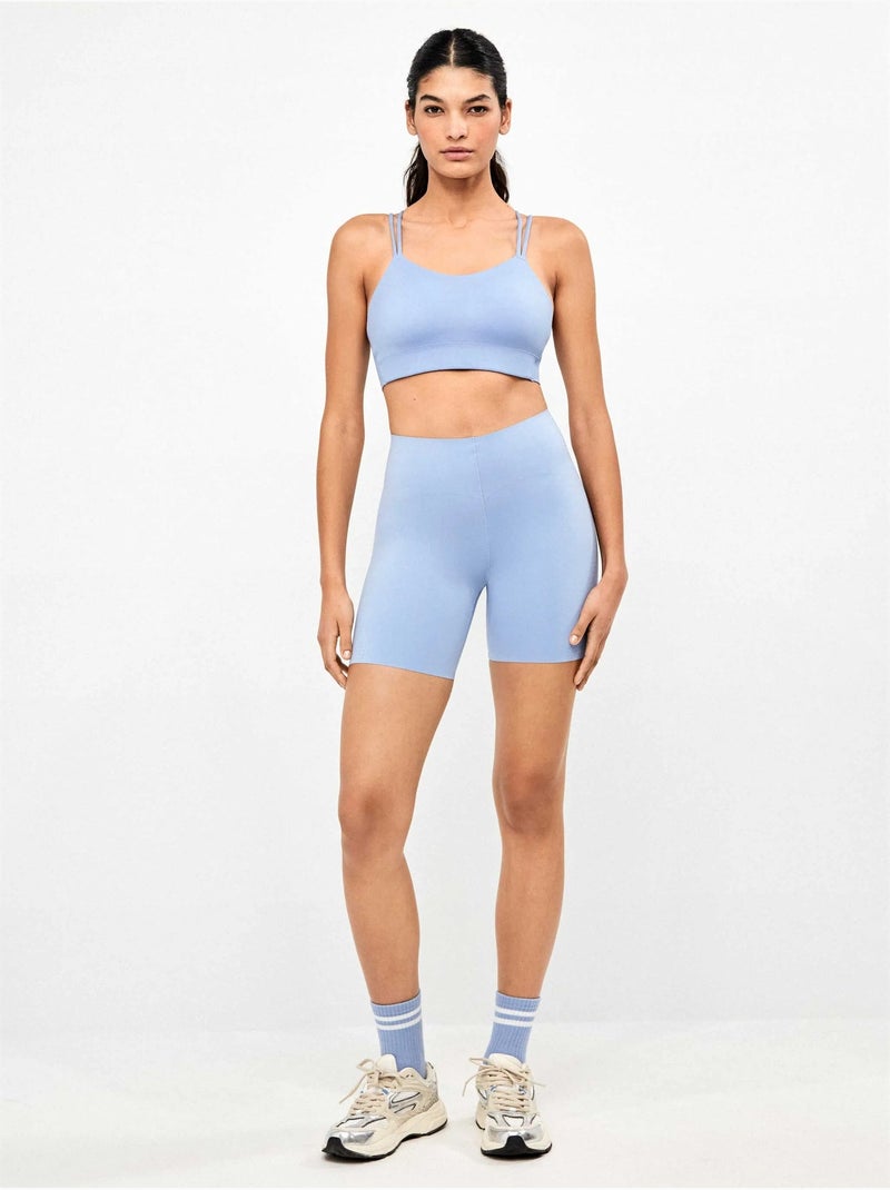 Legging biker realizzato in tessuto modellante che definisce e slancia Blu - Kiabi