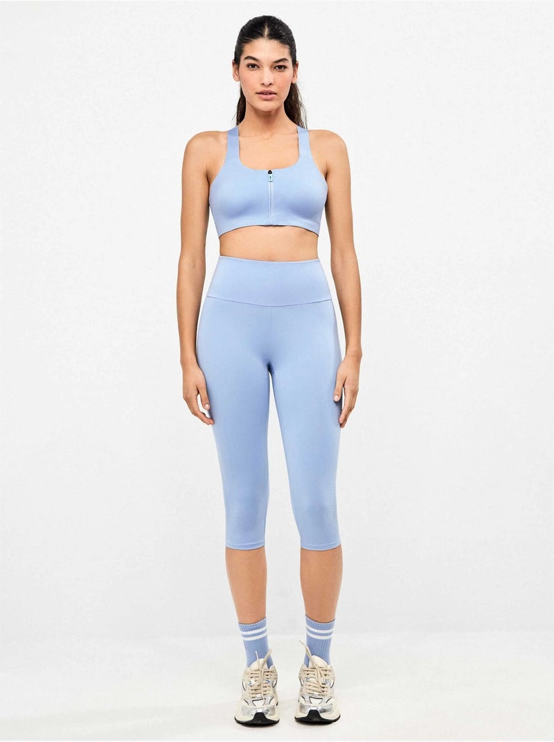 Legging 'capri' realizzato in tessuto modellante che definisce e slancia Blu - Kiabi
