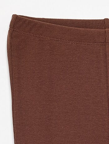 Legging flare in maglia a costine