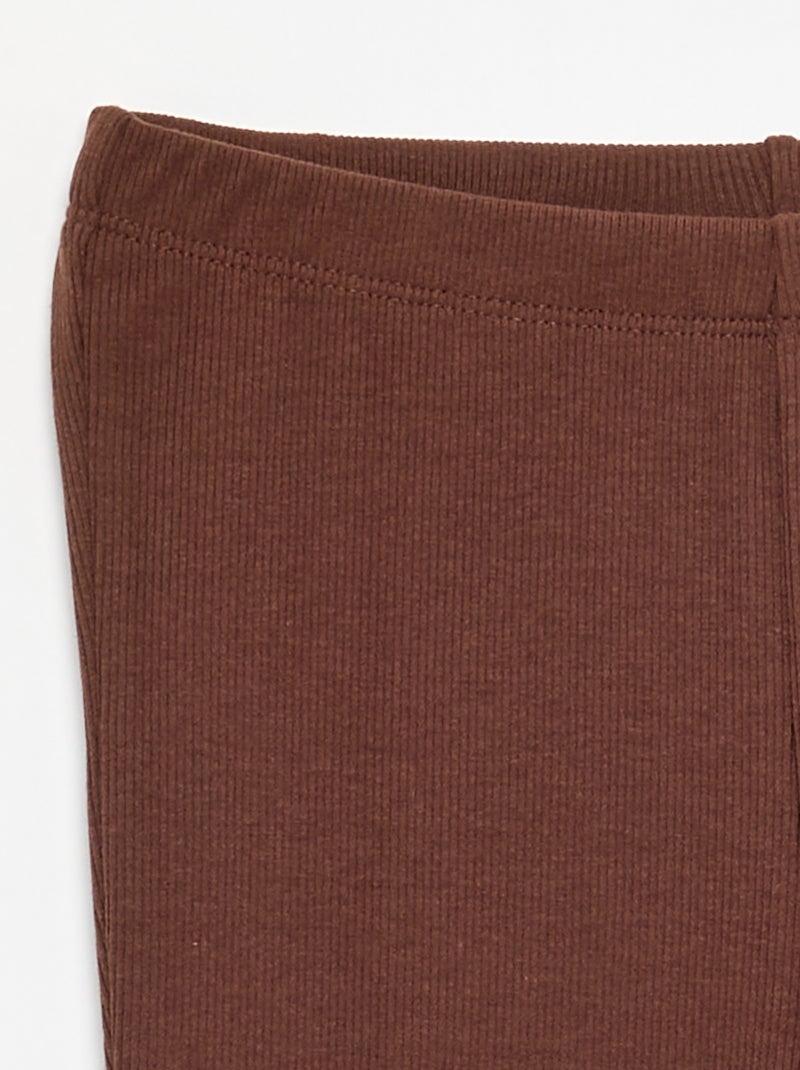 Legging flare in maglia a costine Marrone - Kiabi