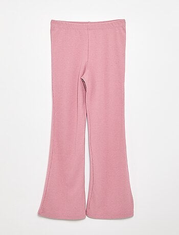 Legging flare in maglia a costine