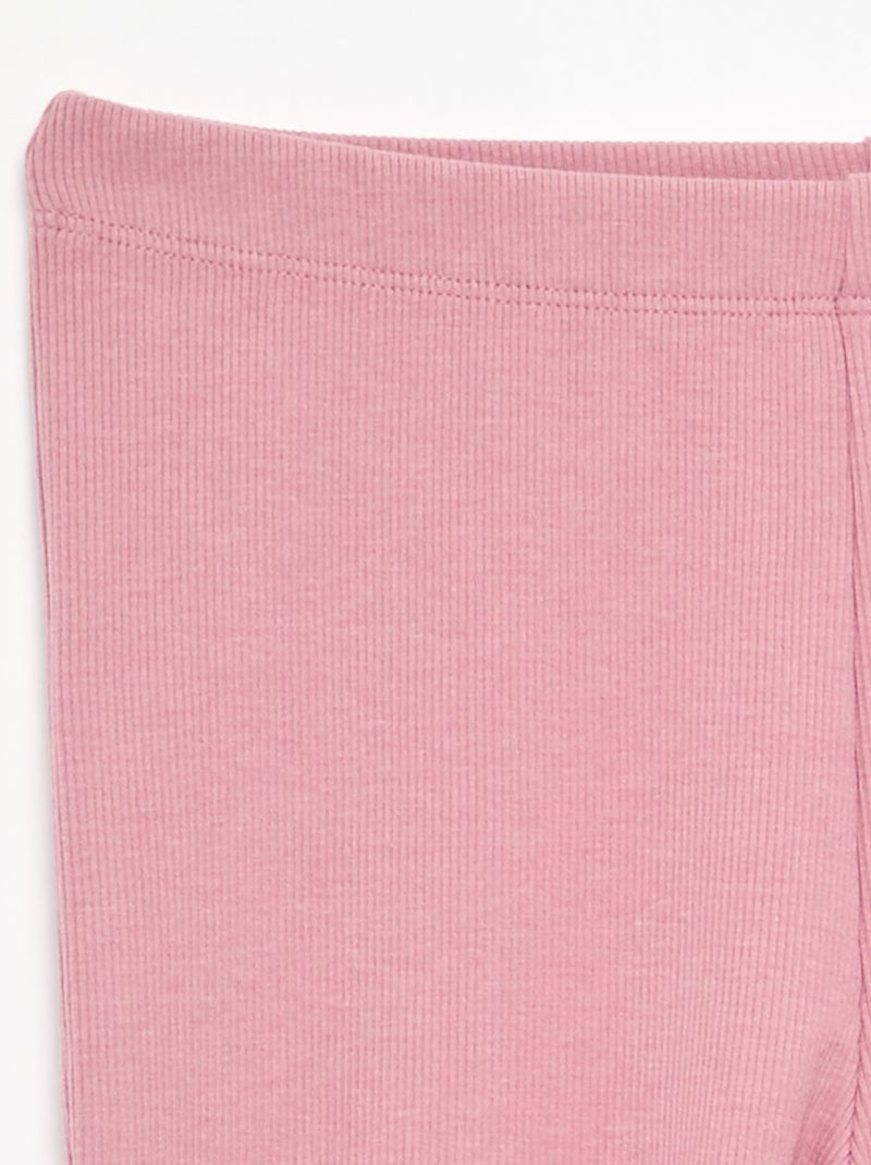 Legging flare in maglia a costine Rosa - Kiabi