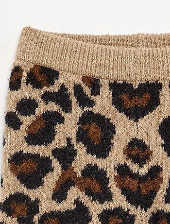 Legging in maglia a fantasia leopardata