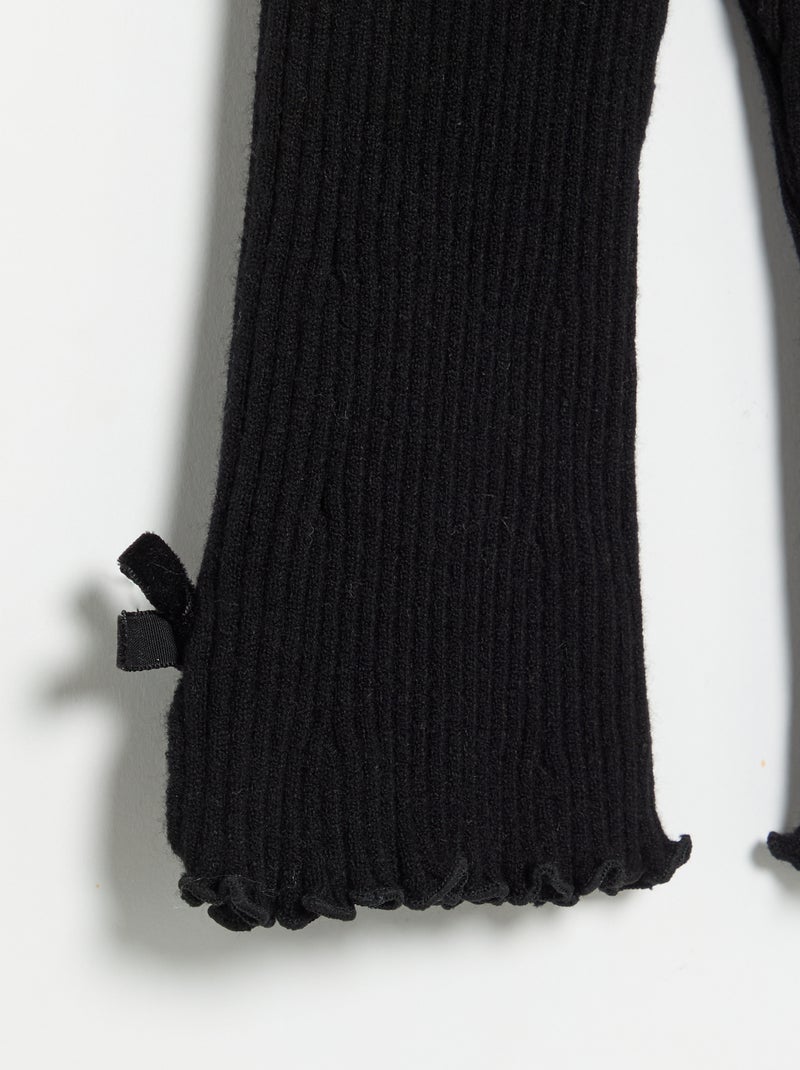 Legging in maglia compatta a costine Nero - Kiabi