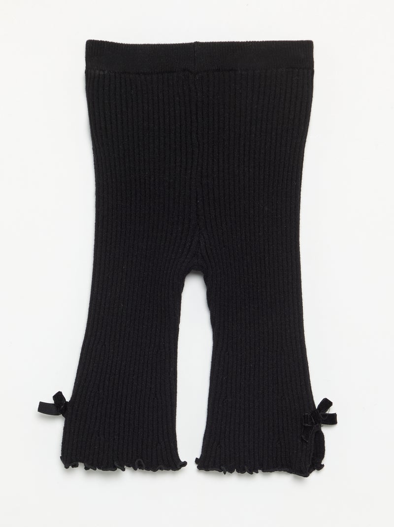 Legging in maglia compatta a costine Nero - Kiabi