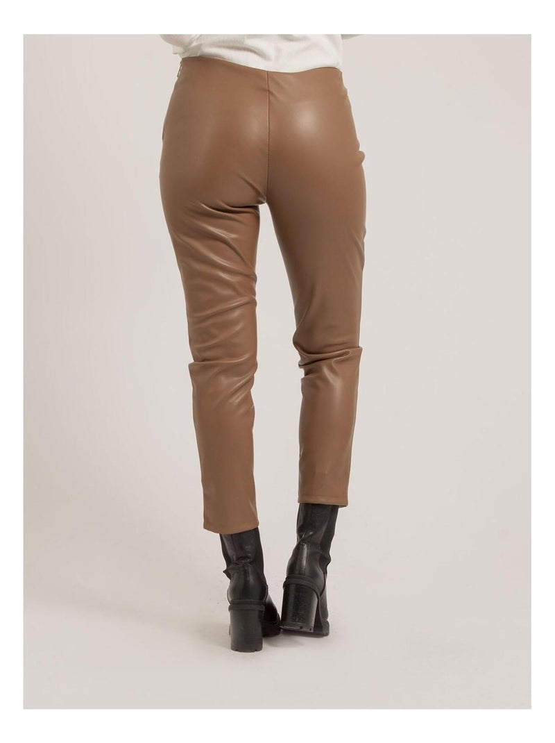 Legging in similpelle ELENA Marrone - Kiabi