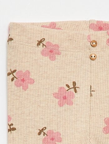 Leggings lungo a costine stampato