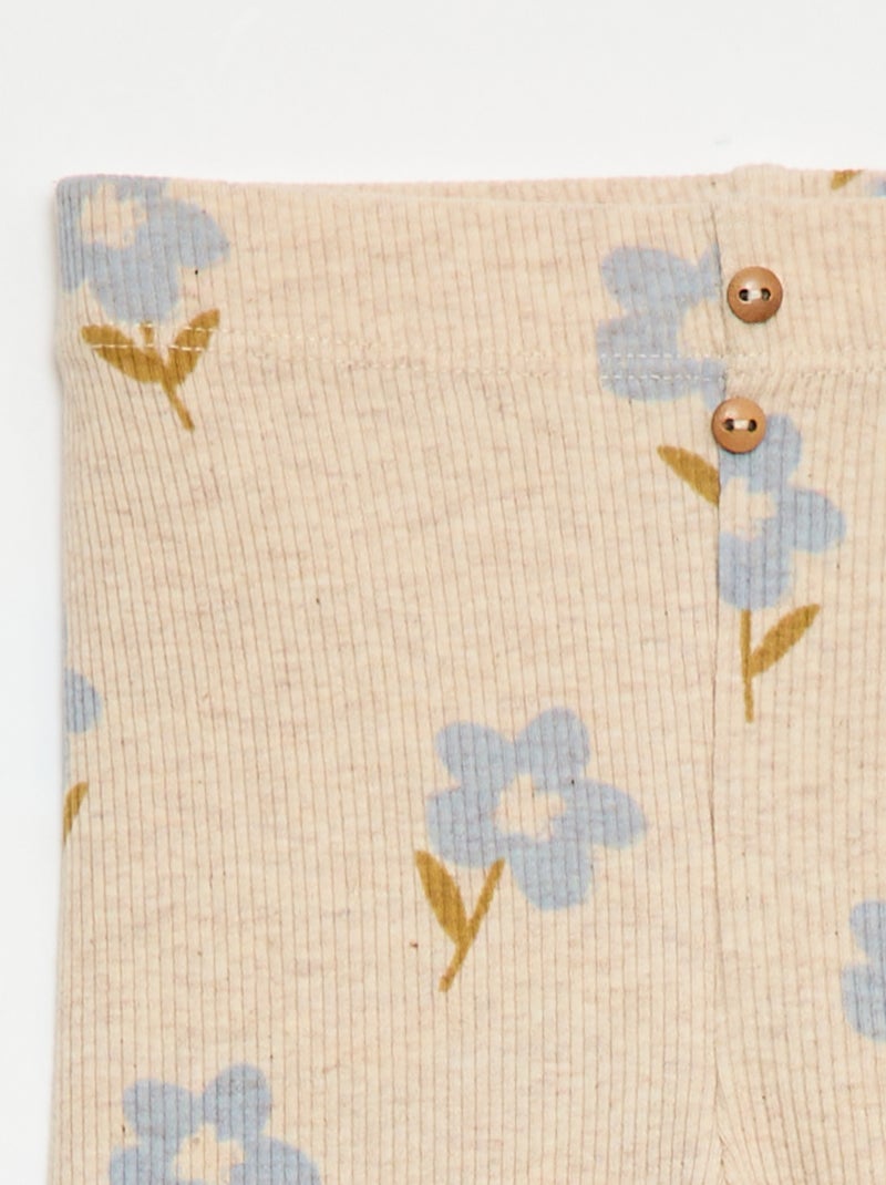Legging lungo a costine fantasia Beige - Kiabi
