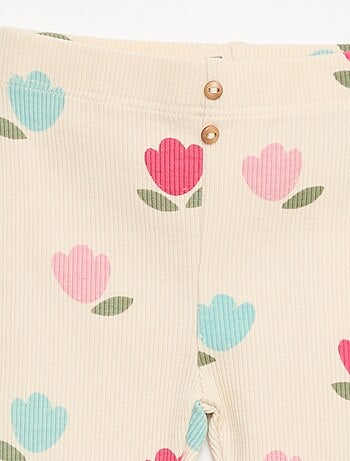 Leggings lungo a costine stampato