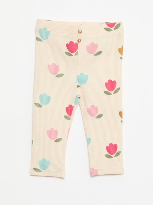 Legging lungo a costine fantasia - Kiabi