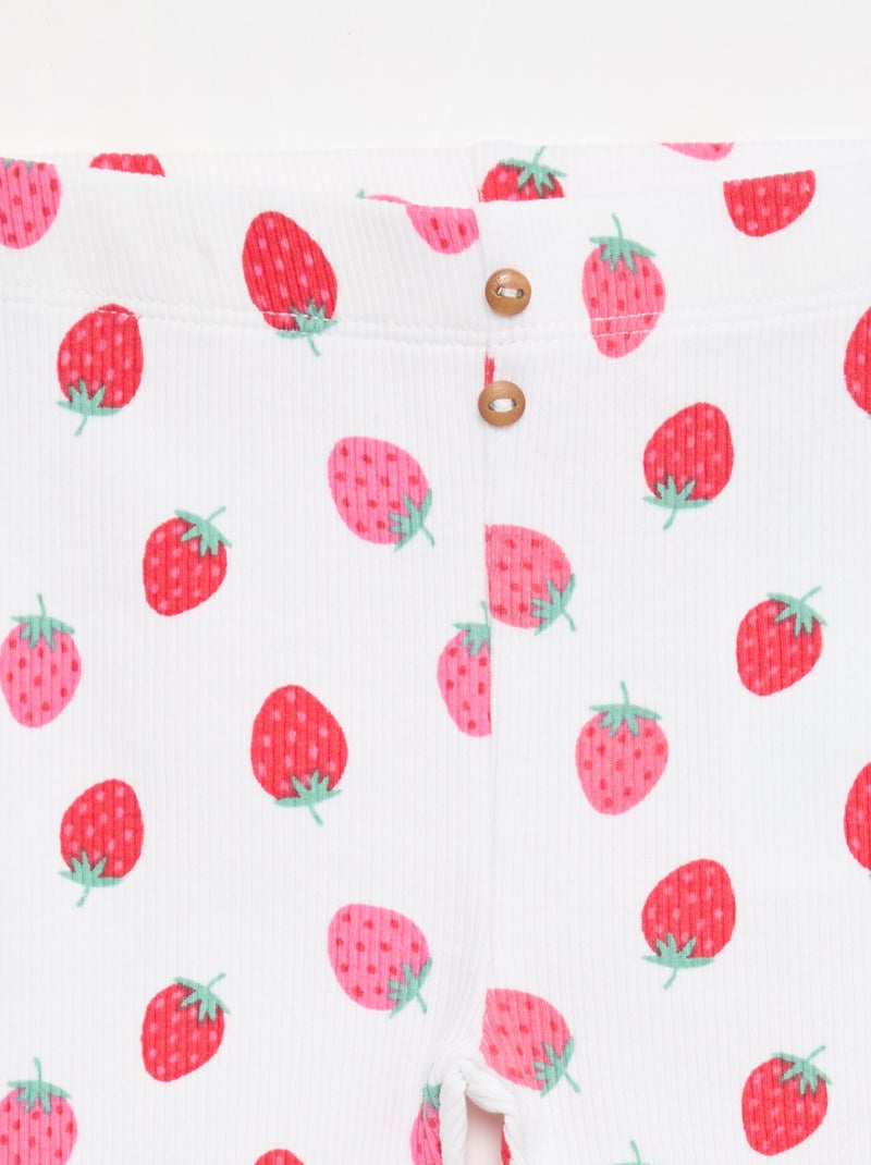 Legging lungo a costine fantasia Bianco - Kiabi