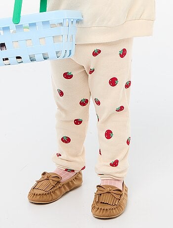 Leggings lungo a costine stampato