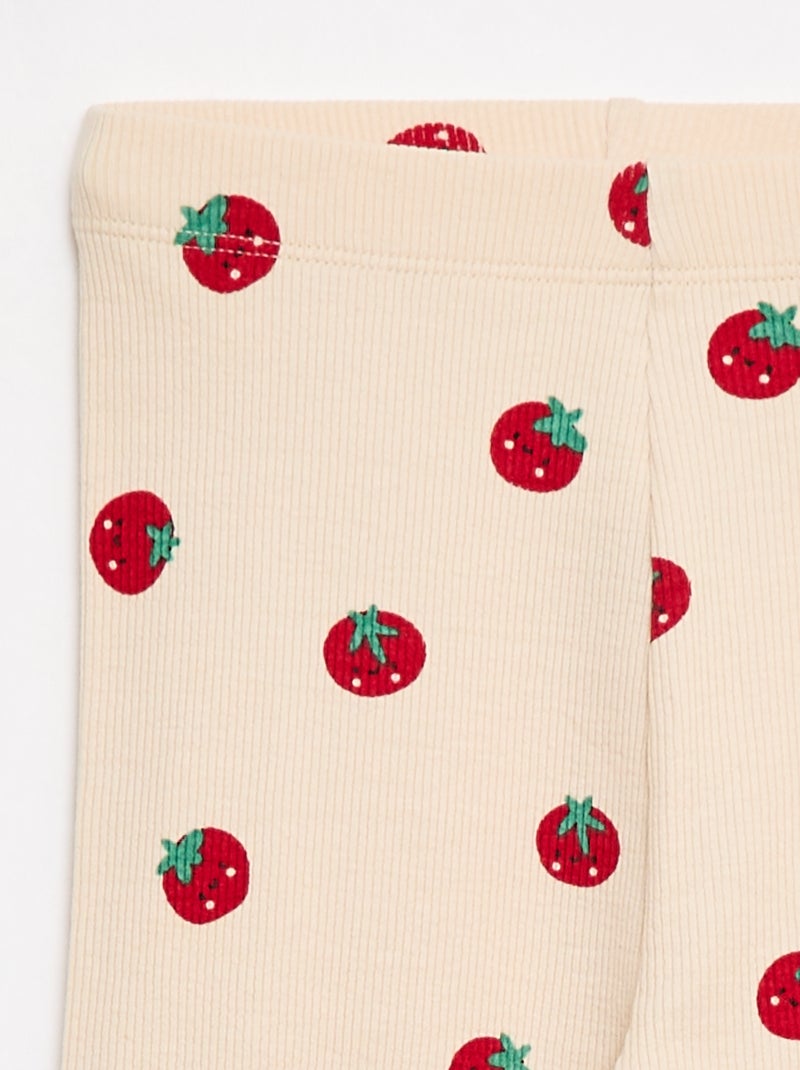 Legging lungo a costine fantasia Bianco - Kiabi