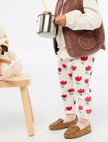 Leggings lungo a costine stampato