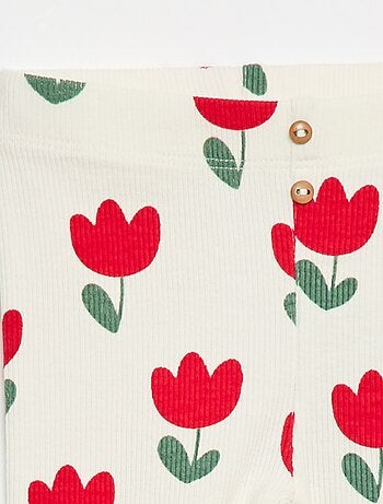 Leggings lungo a costine stampato