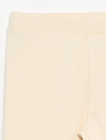 Legging lungo a costine tinta unita
