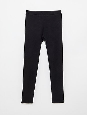 Legging lungo a costine tinta unita