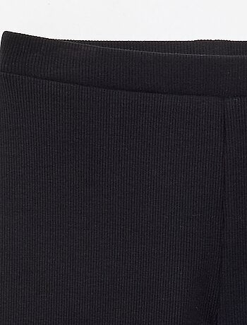 Legging lungo a costine tinta unita