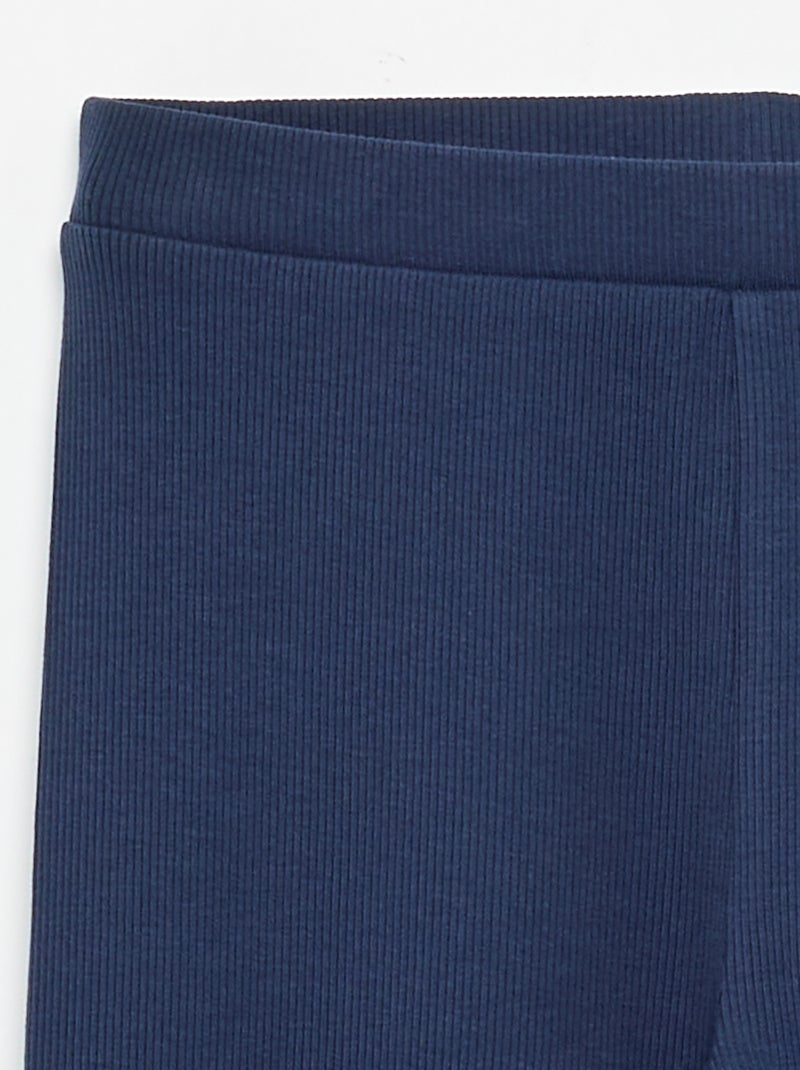 Legging lungo a costine tinta unita Nero - Kiabi