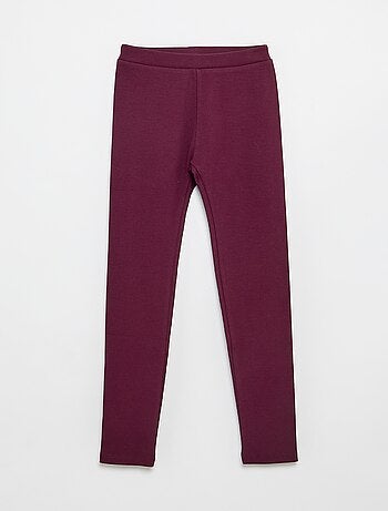 Legging lungo a costine tinta unita