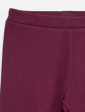 Legging lungo a costine tinta unita