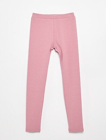 Legging lungo a costine tinta unita