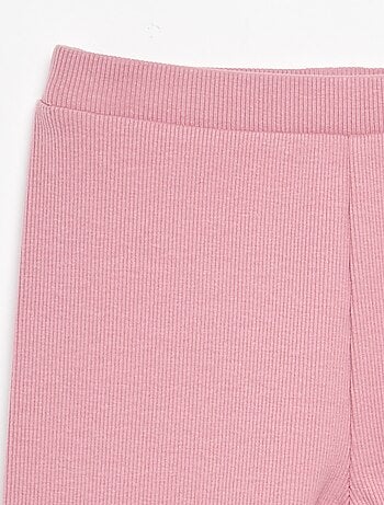Legging lungo a costine tinta unita