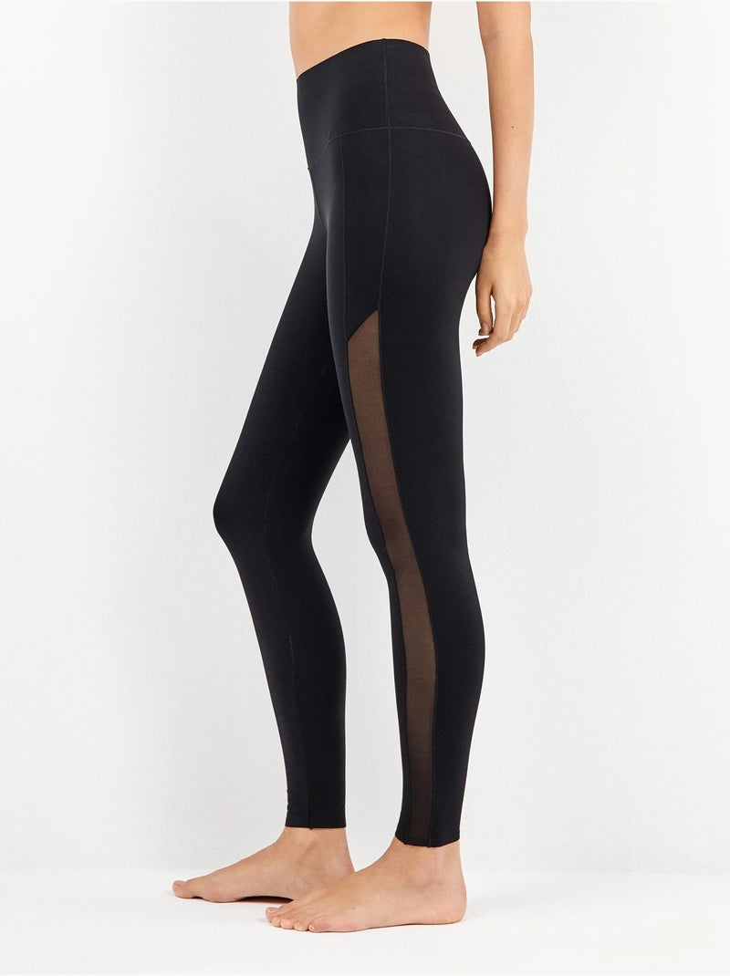Legging lungo a vita alta Nero - Kiabi