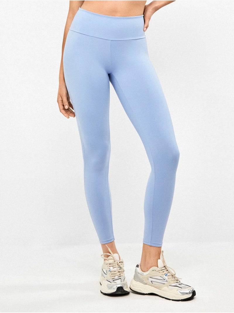 Legging lungo realizzato in tessuto modellante che definisce e slancia Blu - Kiabi
